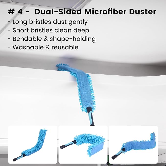Ceiling Fan Duster Kit – 5-in-1 Bendable & Dual-Sided Heads – Washable Dusters - Image 6