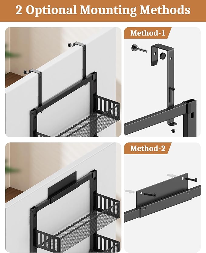 8-Tier Over the Door Pantry Organizer, Large Metal Door Spice Rack - Image 5