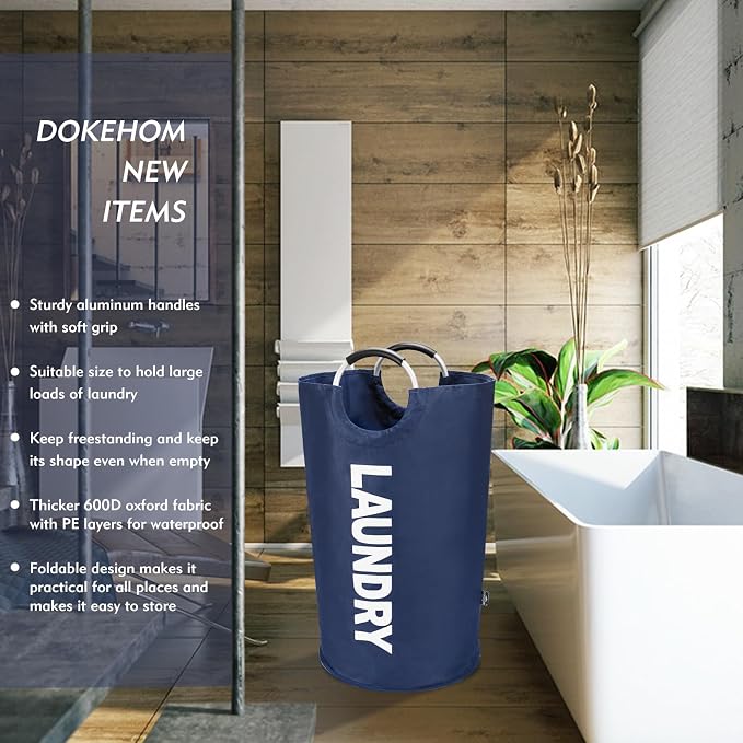 DOKEHOM 125L X-Large Collapsible Washing Laundry Basket Bag - Image 2