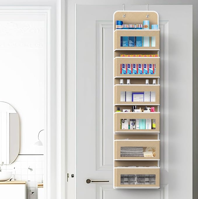 SIMPLE HOUSEWARE 6 Clear Window Pocket Over Closet Door Storage Hanging - Image 5