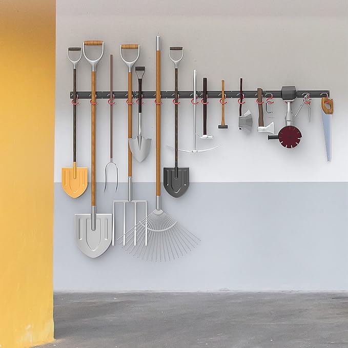 WALMANN All Metal 64 Inch Wall Mount Garden Tool Organizer - Image 7