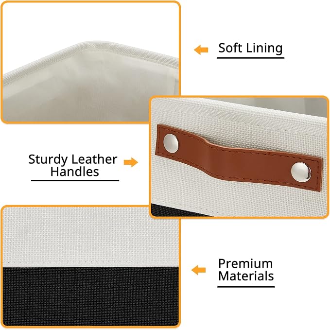 DULLEMELO Large Fabric Basket for Organizing, Collapsible Storage Bin for - Image 3