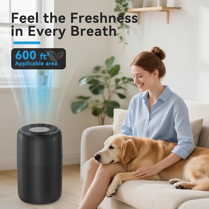 Small Air Purifiers for Bedroom Home Dorm Up to 600 sqft, 20 dB Quiet Desktop - Image 2
