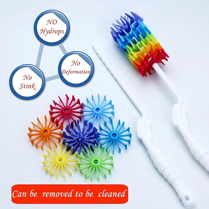 Rayhee Bottle Brush Cleaner-Baby Milk Bottle Cleaner Soft Silicone Bottle - Image 3