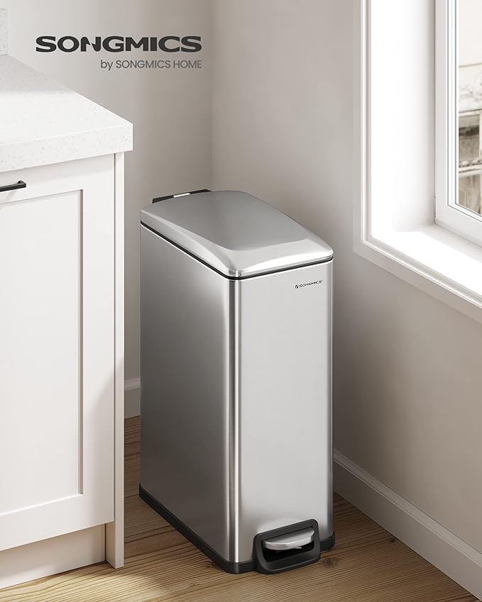 SONGMICS Slim Trash Can, 13-Gallon Garbage Can - Image 2