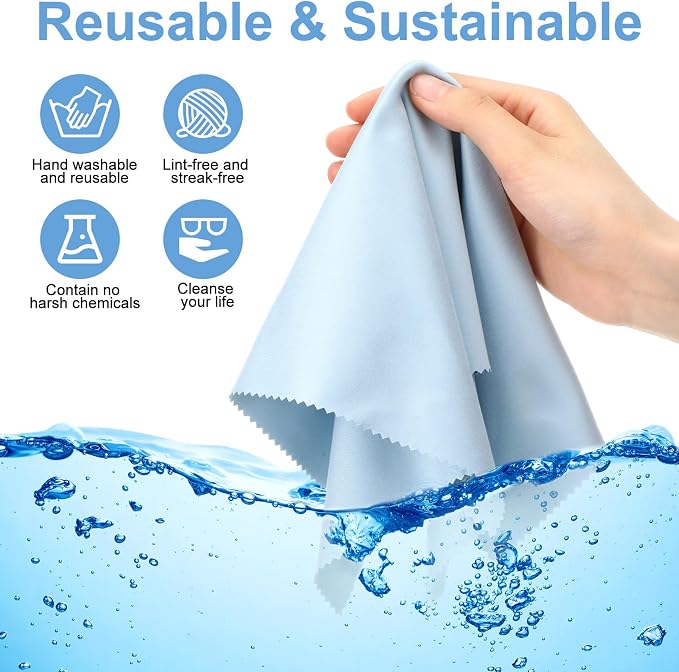 Frienda 12 Pack Large Microfiber Glass Cleaning Cloths 12 x 12 Inch Oversized - Image 7