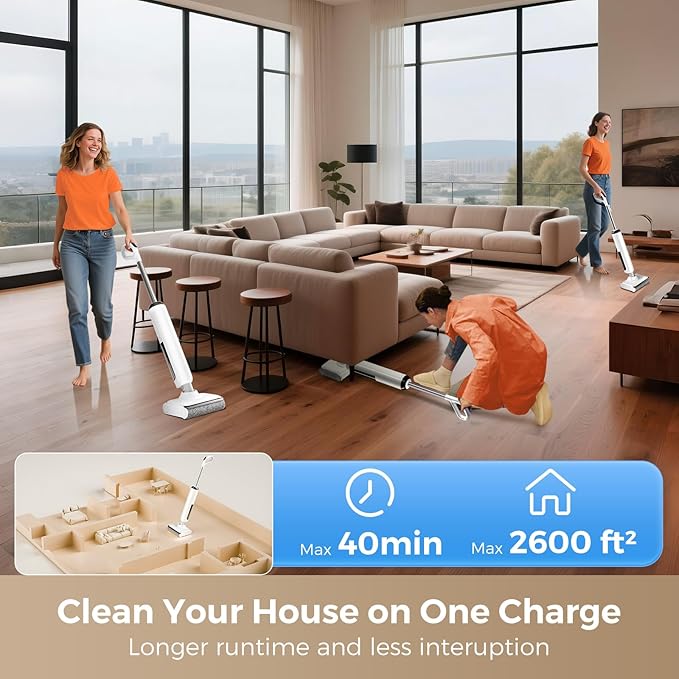 Wet Dry Vacuum Cleaner, 180°Lie-Flat Vacuum Mop All in One - Image 5