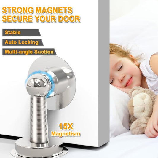 6 Pack Door Stopper Magnetic, COCIVIVRE Magnet Door Stop Stainless Steel - Image 2