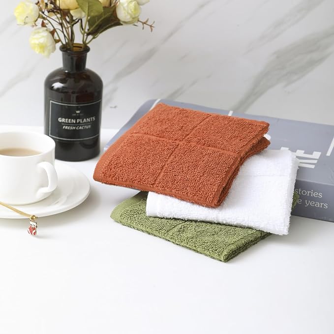 Glynniss Kitchen Dish Cloths Highly Absorbent Dish Rags 100% Cotton Wash Cloths - Image 6