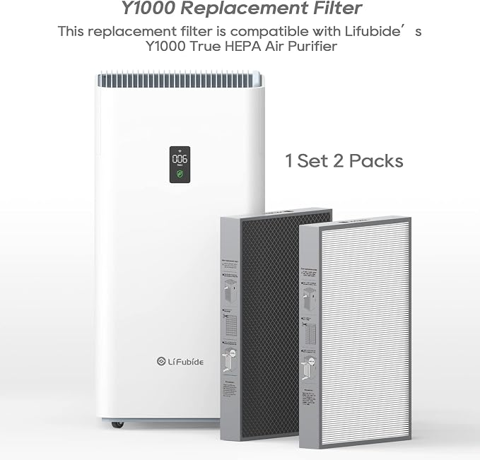 Y1000 Air Purifier Replacement Filter, 2-in-1 H13 True HEPA and High-Efficiency - Image 2