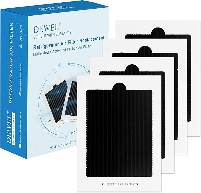 Refrigerator Air Filter Replacement 4 Pack, Carbon Activated Air Filter by DEWEL