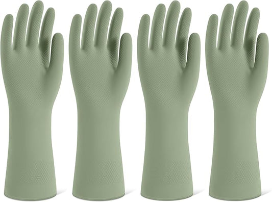 Rubber Cleaning Gloves for Dishwashing, 4 Pairs Reusable Kitchen Gloves for by Unknown