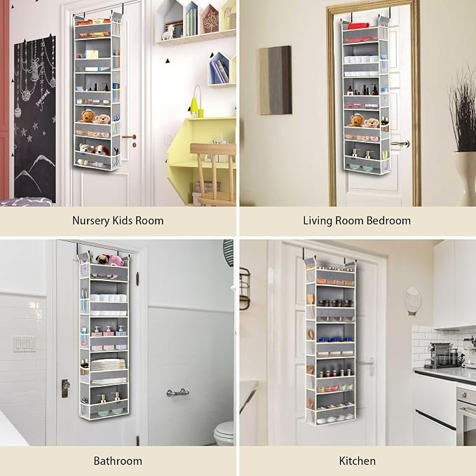 2 Pack Over The Door Hanging Organizer 5-Shelves and 10 Side Pockets, Over The - Image 5