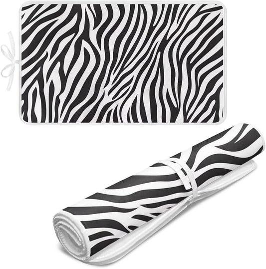 Zebra Print Ironing Mat Portable Iron Pad Magnetic Cover and Padding by Unknown