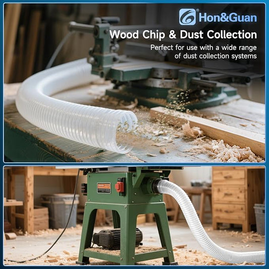 Hon&Guan 4" x 10' Dust Collection Hose, Flexible Clear Odorless PVC Dust - Image 2