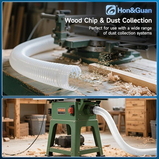 Hon&Guan 4" x 20' Dust Collection Hose, Flexible Clear Odorless PVC Dust - Image 2