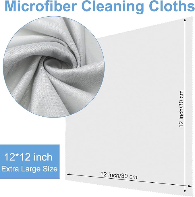 Frienda 12 Pack Large Microfiber Glass Cleaning Cloths 12 x 12 Inch Oversized - Image 2