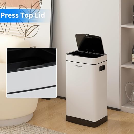 8Gallon/30L Brushed Stainless Steel Kitchen Trash Can - Image 3
