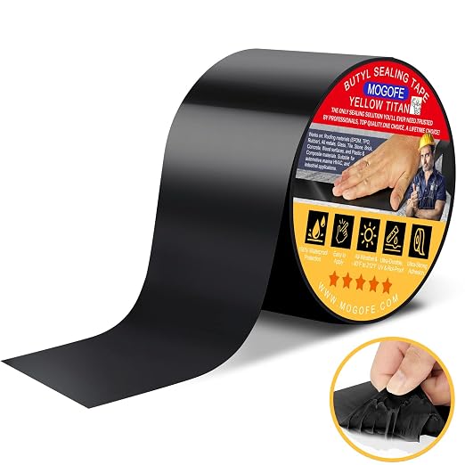 RV Roof Sealant Tape Black, 2 Inch x 50 Feet RV Repair Roof Sealer Seal Tape by MOGOFE