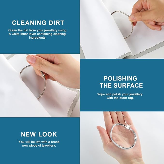 Phinus 3PCS Jewelry Cleaning Cloth, 100% Cotton Jewelry Cloth Polishing - Image 4
