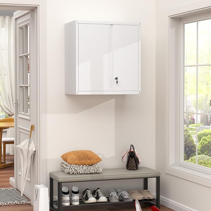 Metal Wall Cabinet, Garage Wall Mounted Cabinets, Steel Locking Cabinet - Image 7