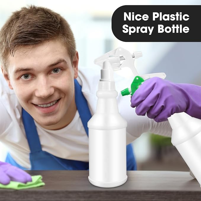 Eccliy 12 Pcs 16 Oz Plastic Spray Bottle, Adjustable Empty Reusable Sprayer - Image 7