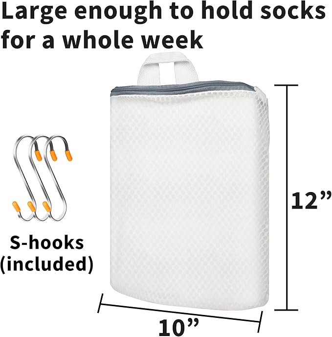 3Pcs Hanging Laundry Bags for Socks - Image 6