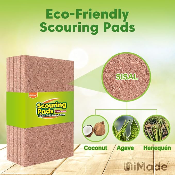 Natural Sisal Non-Scratch Scouring Pads, Garage and Outdoors, Cellulose - Image 2