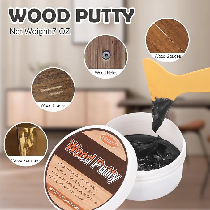 SEISSO Wood Putty, Wood Putty Outdoor Waterproof, Wood Repair Putty Stainable - Image 2