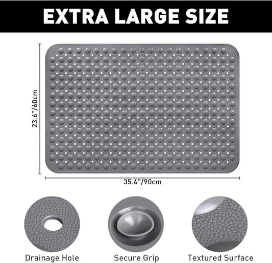 Shower Mat Non Slip: 35.4 x 23.6 Inch Extra Large TPE Shower Mats - Image 2