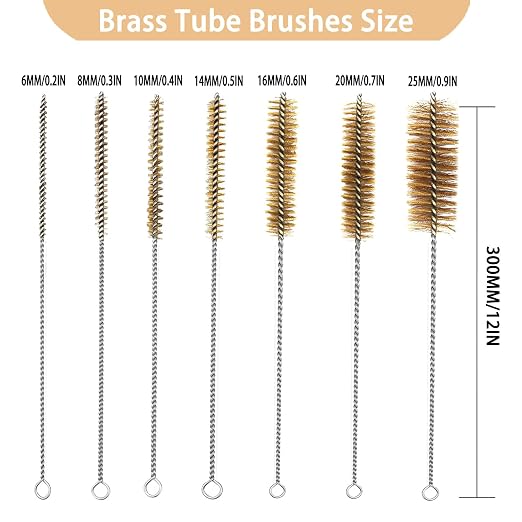 7pcs Brass Tube Brushes Bottle Brush Wire Tube Brushes, Long Wire Cleanling - Image 3