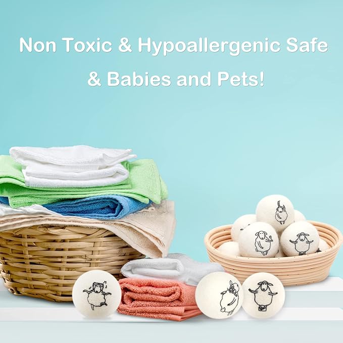 Wool Dryer Balls, 100% New Zealand Wool Handmade, Chemical-Free Reusable - Image 5