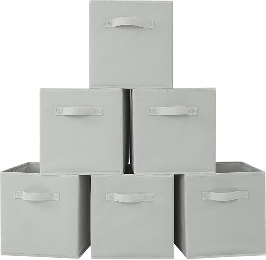 Stero Fabric Storage Bins 6 Pack Fun Colored Durable Storage Cubes by Stero