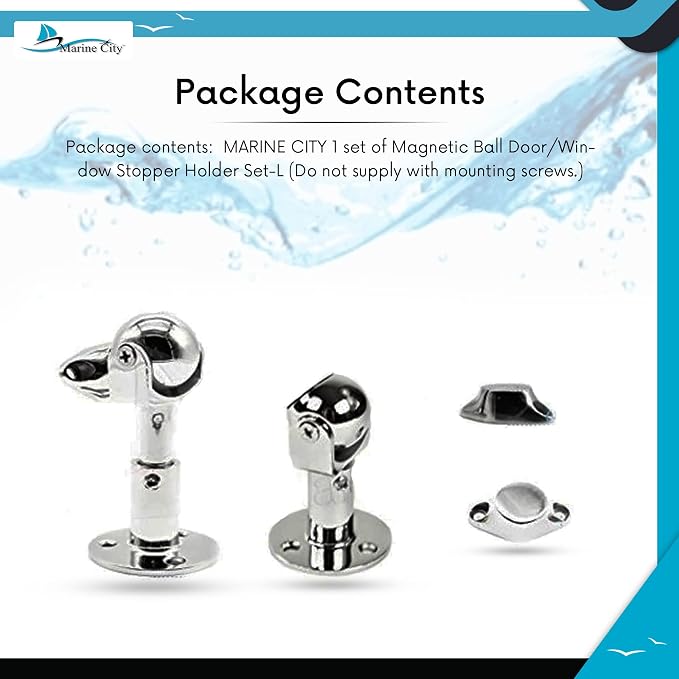 MARINE CITY Magnetic Ball Door Window Stopper Set, 316 Stainless Steel - Image 7