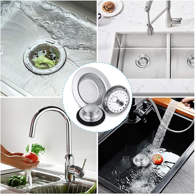 Kitchen Sink Drain Strainer 6 Pack Stainless Steel Sink Stopper, Anti-Clogging - Image 6