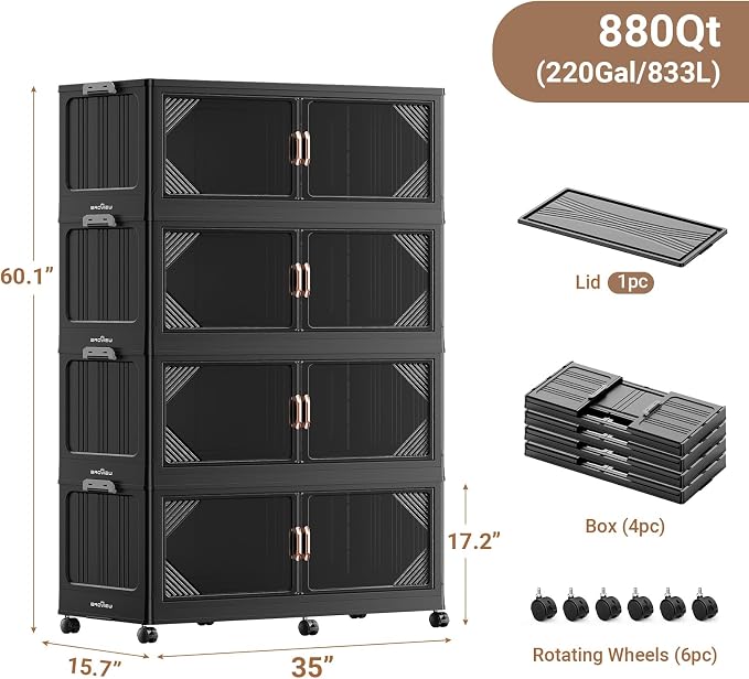 220Gal Plastic Stackable Storage Bins - Image 2