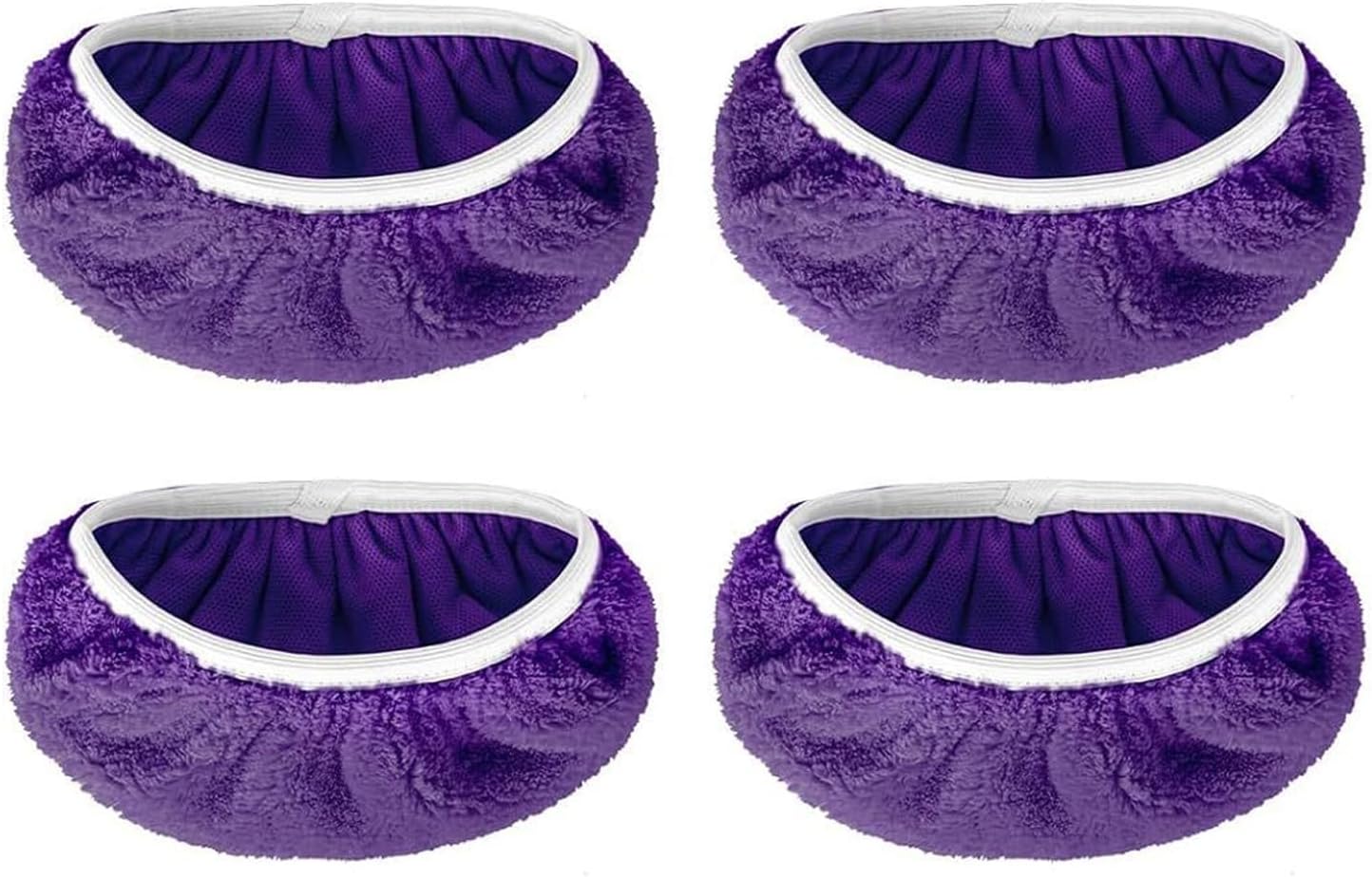 4-Pack Reusable Microfiber Mop Pads - Washable Refills for Wet & Dry Floor Cleaning, Fits Most Standard Mops, Purple Household Cleaning Pads