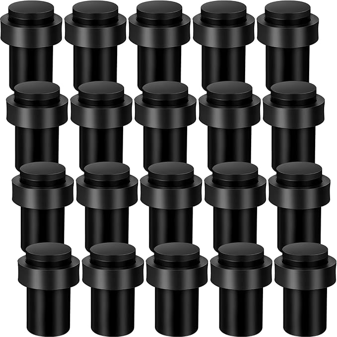 Chumia 20 Pcs Door Stopper Mounted Floor Stops Stainless Steel Cylindrical by Chumia