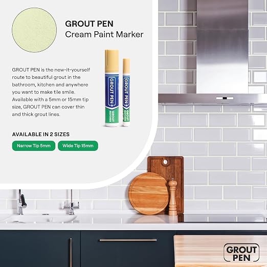 Grout Pen Cream Tile Paint Marker: Waterproof Grout Paint, Tile Grout Colorant - Image 7