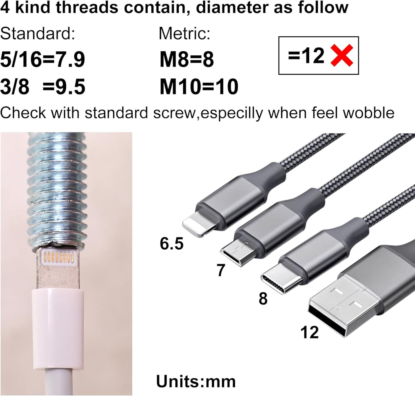 14 inch Metal Bed Legs Replacement for Adjustable Bed Base Frame, Different Threading, Set of 6