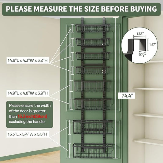 Over The Door Organizer，8-Tier Over The Door Pantry Organizer - Image 2