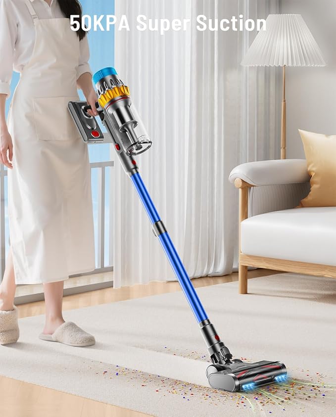 Cordless Vacuum Cleaner, 600W 50KPA 65Min Powerful Vacuum Cleaners - Image 2