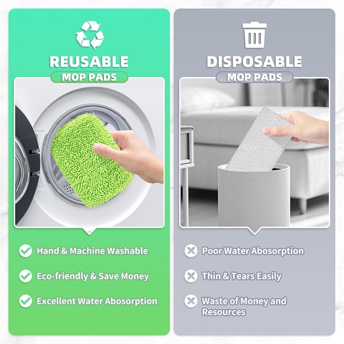 8 Pack Reusable Mop Pads Compatible - Image 5