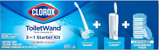 CLOROX Original Toilet Cleaning System, ToiletWand, Storage Caddy, 6 Refill by Clorox