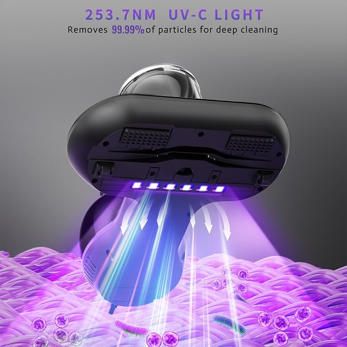 Mattress Vacuum Cleaner, Handheld UV Bed Vacuum Cleaner 16KPa & 12800 - Image 3