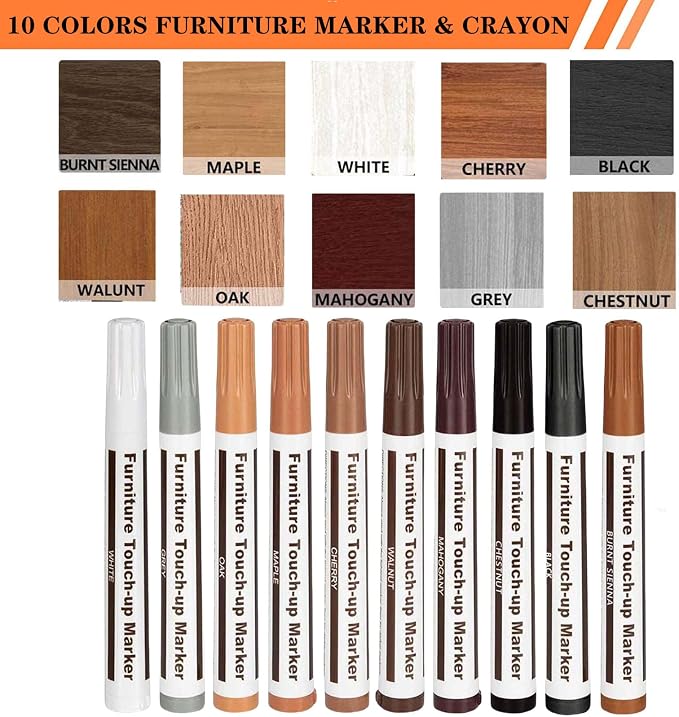 Furniture Markers Touch Up, Lifreer 21 Pcs Wood Filler Floor Scratch Repair Kits - Image 3