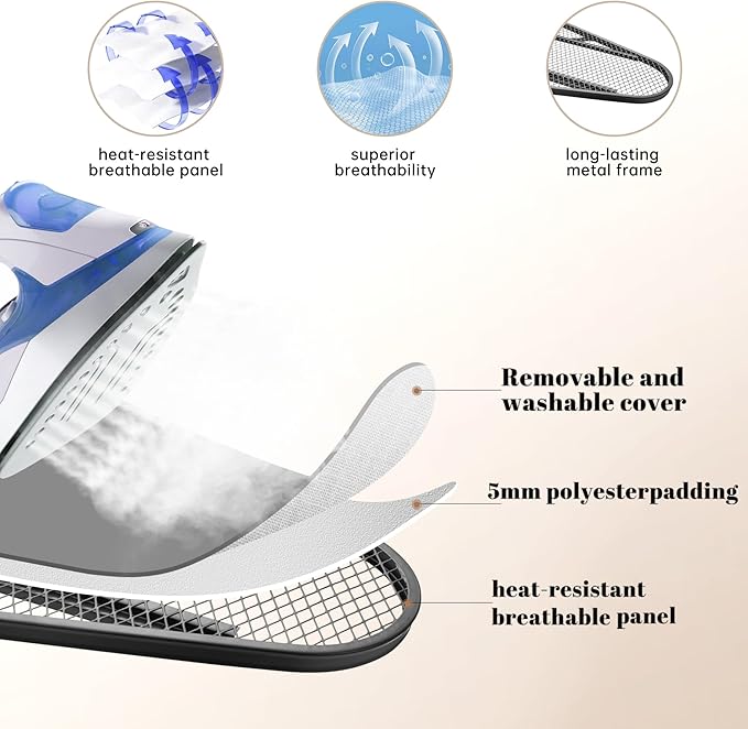 Ironing Board, Compact and Space Saver, Size 13 x 43, Metal Construction - Image 6
