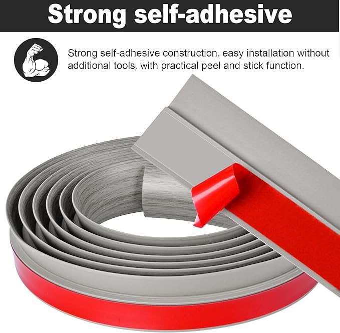 20Ft Carpet Floor Transition Strip, Self Adhesive Floor Edging Trim Strip - Image 3