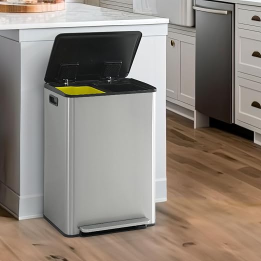 CAPHAUS Dual Trash Can with Lid, Trash and Recycling Bins Combo by CAPHAUS
