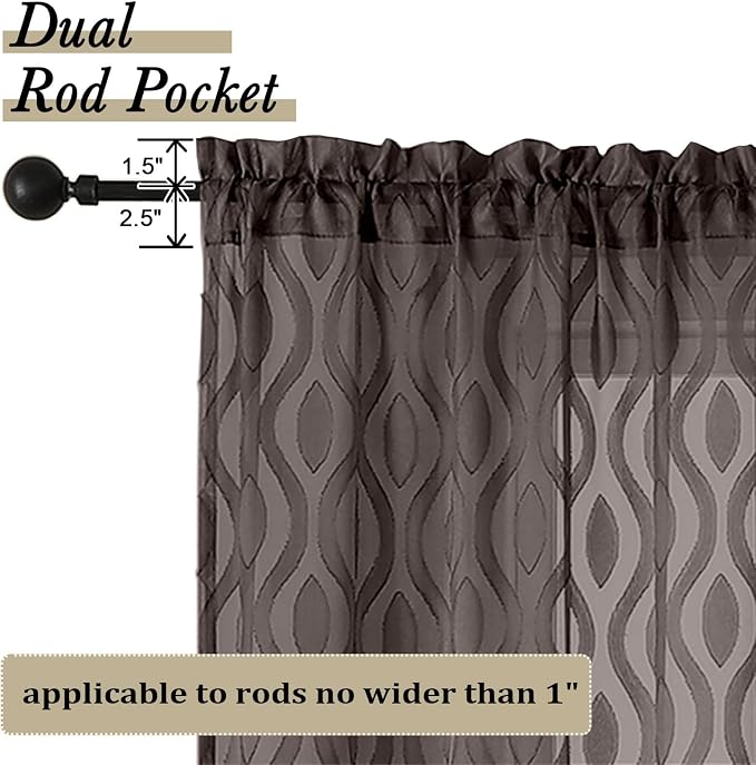 Aiyufeng Sheer Curtains 96 Inches Long - Image 4